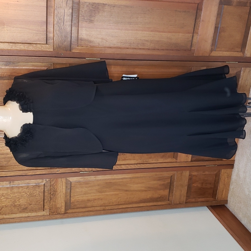 Danny & Nicole NWT Black Sheath Dress and Jacket Sz 8